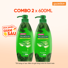 Combo 2 Dầu Gội Kèm Xả Dưỡng Tóc Siêu Mượt Thiên Nhiên Palmolive Naturals Ultra Smooth Aloe Vera 600ML