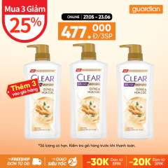 Dầu Gội Clear Gừng & Hoa Cúc Giúp Nuôi Dưỡng Sâu Từ Gốc 630g
