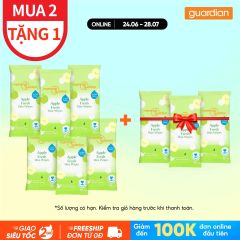 KHĂN ƯỚT HƯƠNG TÁO TƯƠI MÁT MANNINGS GUARDIAN 10 TỜ X 3 GÓI