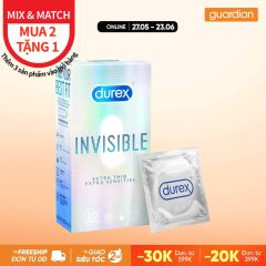 Bao Cao Su Durex Invisible Extra Thin Hộp 10 Cái