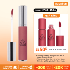 Son Kem Bùn 3CE Hazy Lip Clay #Mauvrown - Nâu Đỏ Đất 4G