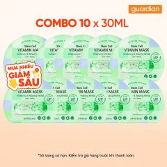 Combo 10 Mặt Nạ Dưỡng Sáng, Phục Hồi Banobagi Stem Cell Vitamin Mask Whitening & Relaxing Revital 30gr
