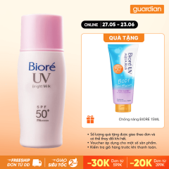Sữa Chống Nắng Sáng Hồng Tự Nhiên Biore Spf50+/Pa++++ 30Ml