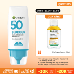 Kem Chống Nắng Garnier Phổ Rộng Kiềm Dầu Đến 12H & Hỗ Trợ Giảm Mụn SPF 50+PA++++ 30ML