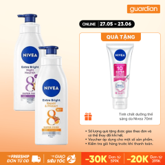 Combo Nivea 1 Sữa Dưỡng Thể Trắng Da Đêm 350ml & 1 Sữa Dưỡng Thể Dưỡng Sáng Phục Hồi & Chống Nắng 350ml