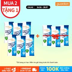 KHĂN ƯỚT KHÁNG KHUẨN MANNINGS GUARDIAN ANTIBACTERIAL FRAGRANCE FREE WIPES KHÔNG HƯƠNG (GÓI MINI) 3 GÓI X 10 TỜ