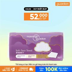 Khăn Lau Mặt Mềm Mại Mannings Guardian Soft Face Towel 70 Tờ