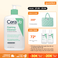 Sữa Rửa Mặt Tạo Bọt Cerave Foaming Cleanser Sạch Sâu Cho Da Thường Đến Da Dầu 473Ml