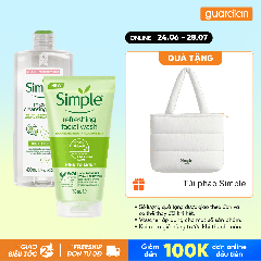 Combo Simple 1 Nước Tẩy Trang 400Ml & 1 Sữa Rửa Mặt 150Ml