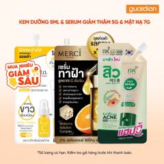 Combo 1 SKINSISTA KEM VITC TRANGDA 5G & 1 MERCI SERUM VITC GIAM THAM 5G & 1 BK ACNE MATNA HOTRO GIAM MUN 7G