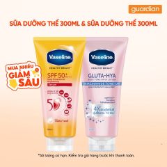 Combo Vaseline Sữa Dưỡng Thể Dưỡng Da Chống Nắng SPF50 300Ml & Sữa Dưỡng Thể Sáng Da Nâng Tông 300Ml