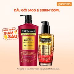 Combo TRESemmé 1 Dầu Gội 640Gr & 1 Serum Vào Nếp Suôn Mượt Keratin Smooth 100ml