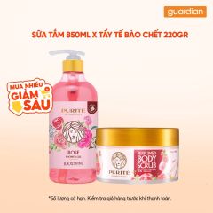 Combo 1 PURITE ST HOA HONG 850ML & 1 PURITE TTBC HOA HONG 220G