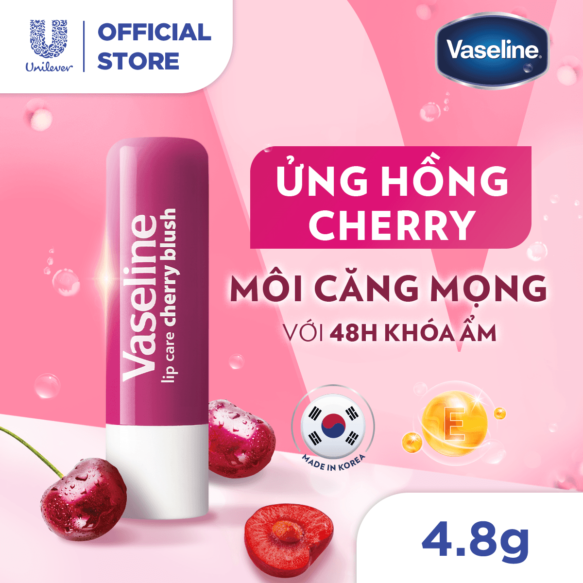 son-duong-moi-hong-cherry-vaseline-stick-4-8g